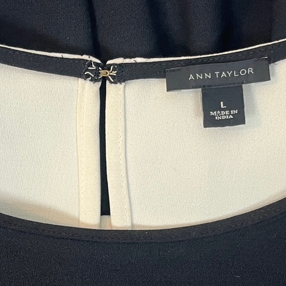 Ann Taylor Black and Cream Sleeveless Top Size L - Picture 8 of 10